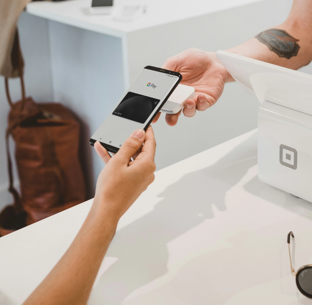 Contactless card payment being made on a payment terminal